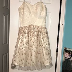 White and gold short dress